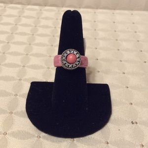 Pink Enamel Band Ring.